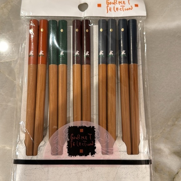 Set of 5 Pairs Japanese Natural Wood Chopsticks - Picture 5 of 5